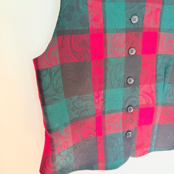 Vintage Pendleton Vest 8 Multicolor Plaid 100% Pure New Virgin Wool Made In USA - Picture 4 of 11